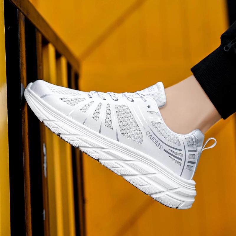 Chaussures de course respirantes en maille pour couple, baskets athlétiques jaunes à la mode pour ho