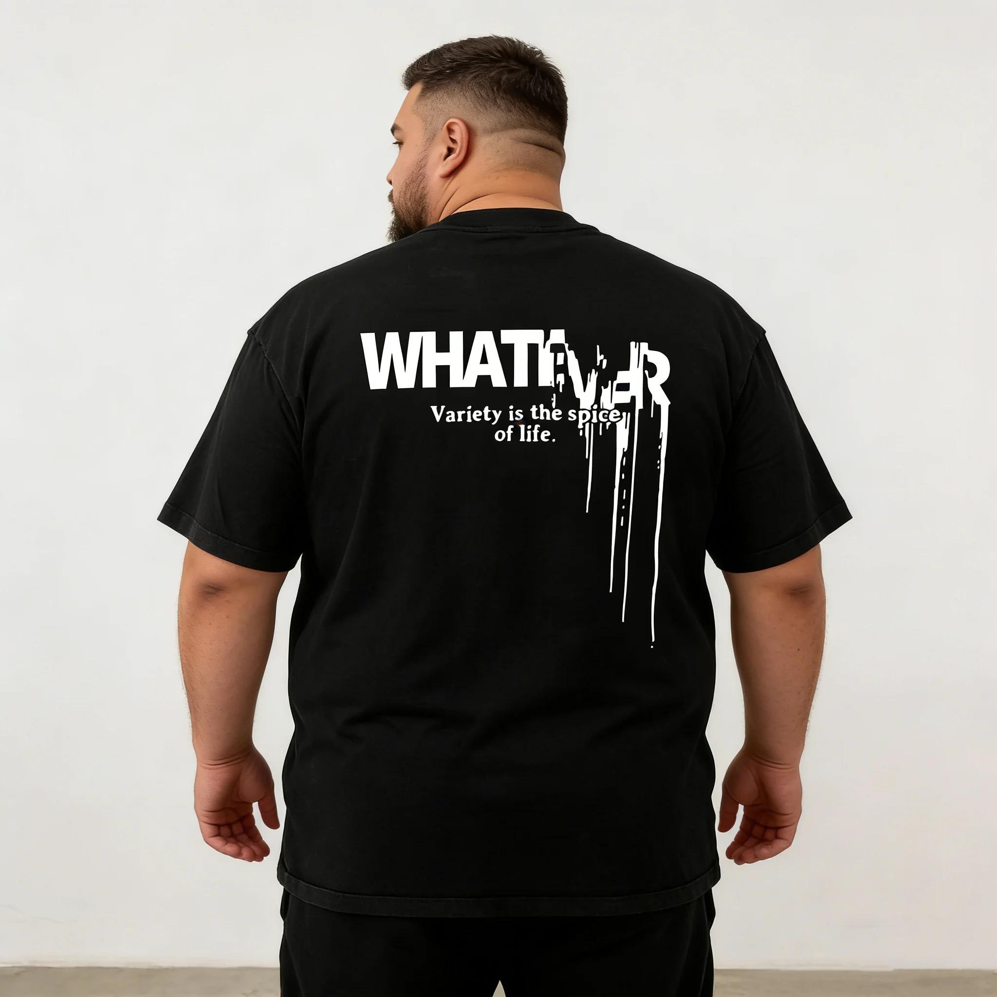 T-shirt Homme Grande Taille Style Urbain Tendance Été Manches Courtes Col Rond Ample Décontracté Hau