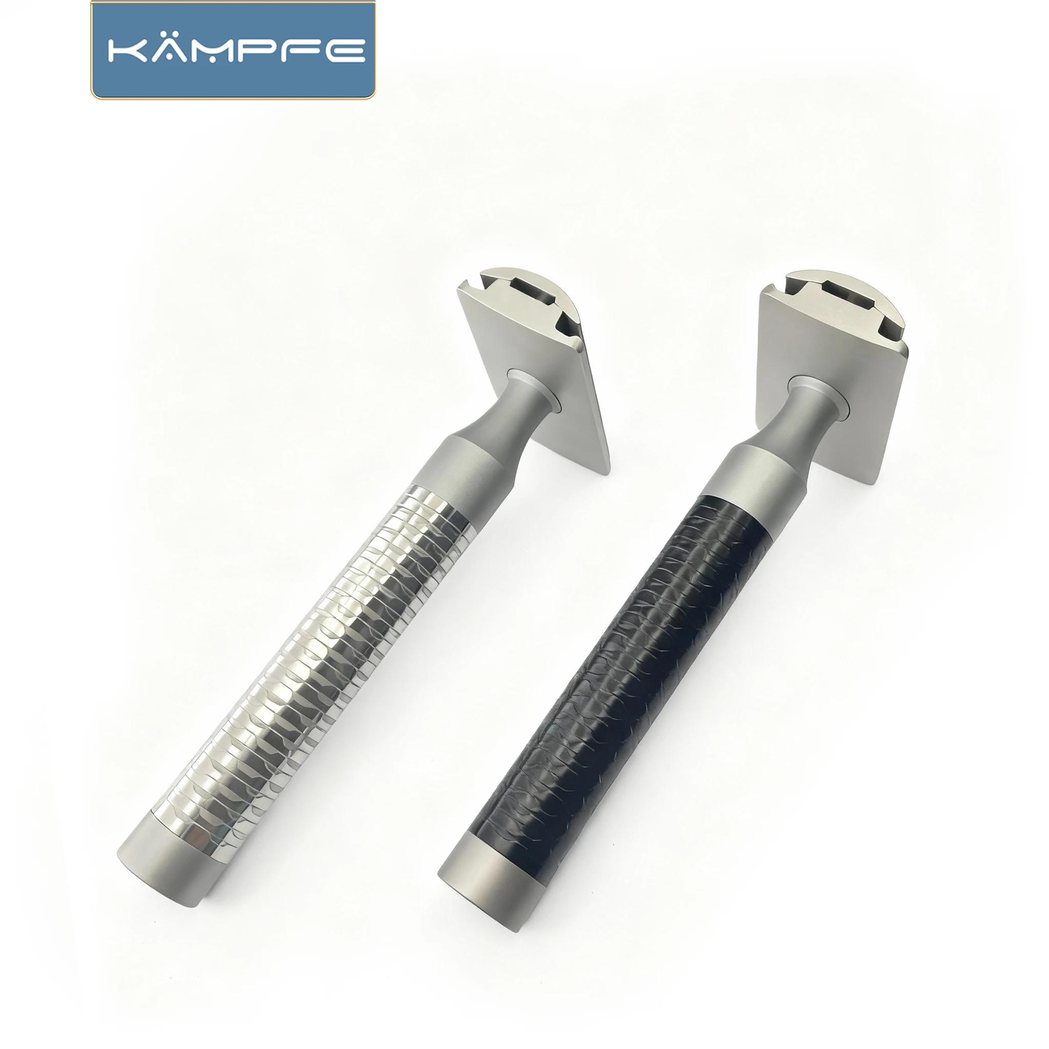 Rasoir de sécurité manuel en acier inoxydable KAMPFE, rasoir à double tranchant de style ancien avec