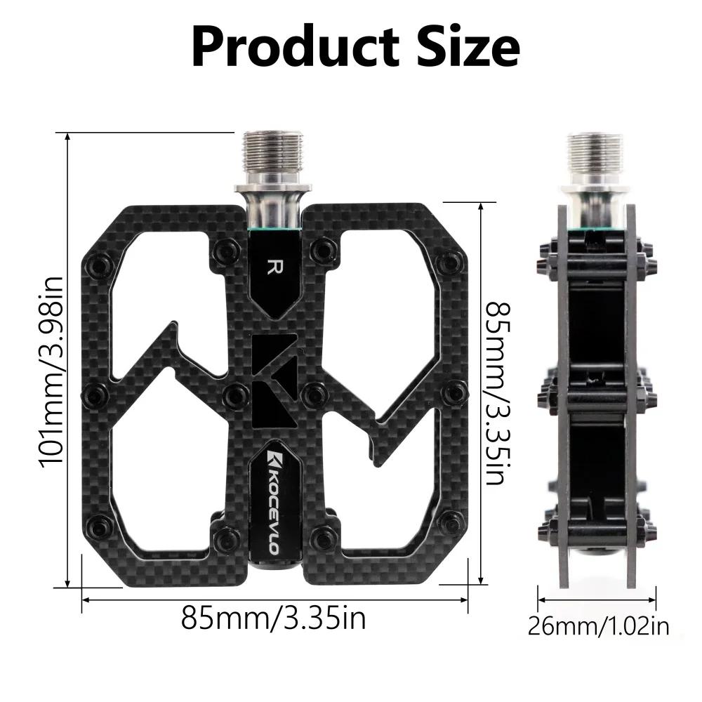 KOCEVLO pédale en Fiber de carbone ultralégère 195g vtt arbre en titane 3 roulements pédale de vélo