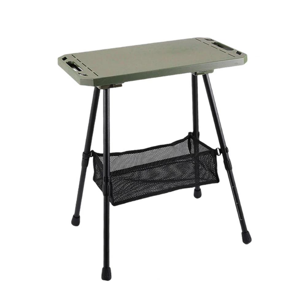 Table pliante pour Camping, hauteur réglable, Portable, légère, avec sac de transport, ustensiles de