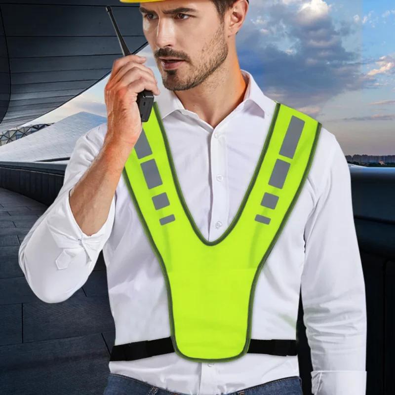 Gilet de sécurité réfléchissant nuit course cyclisme - Équipement sport plein air réglable élastique équitation