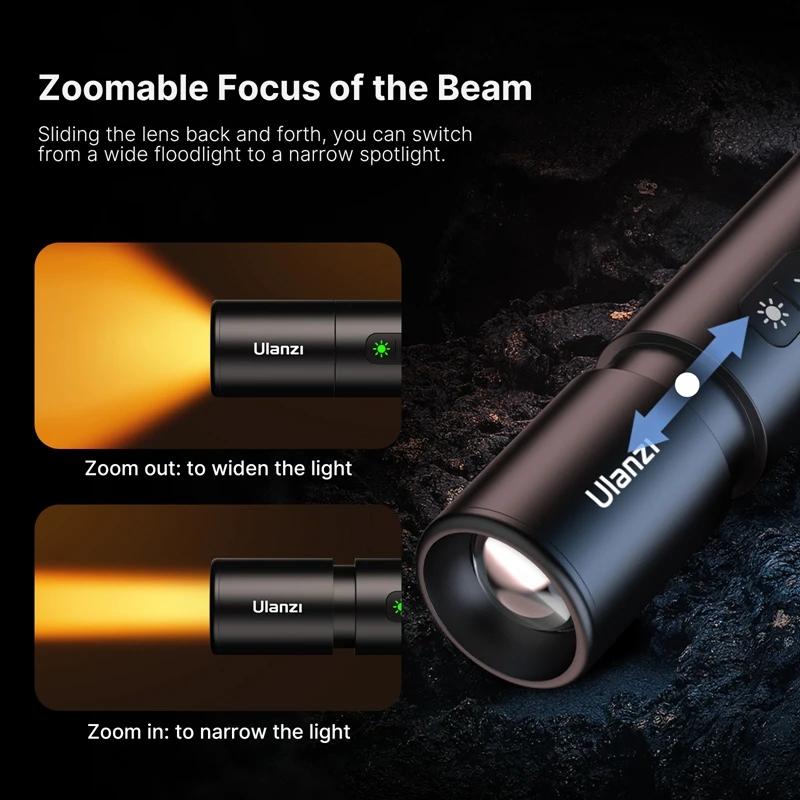 Ulanzi LM07 lampe de poche vidéo Zoomable lumière de photographie bicolore luminosité variable Video