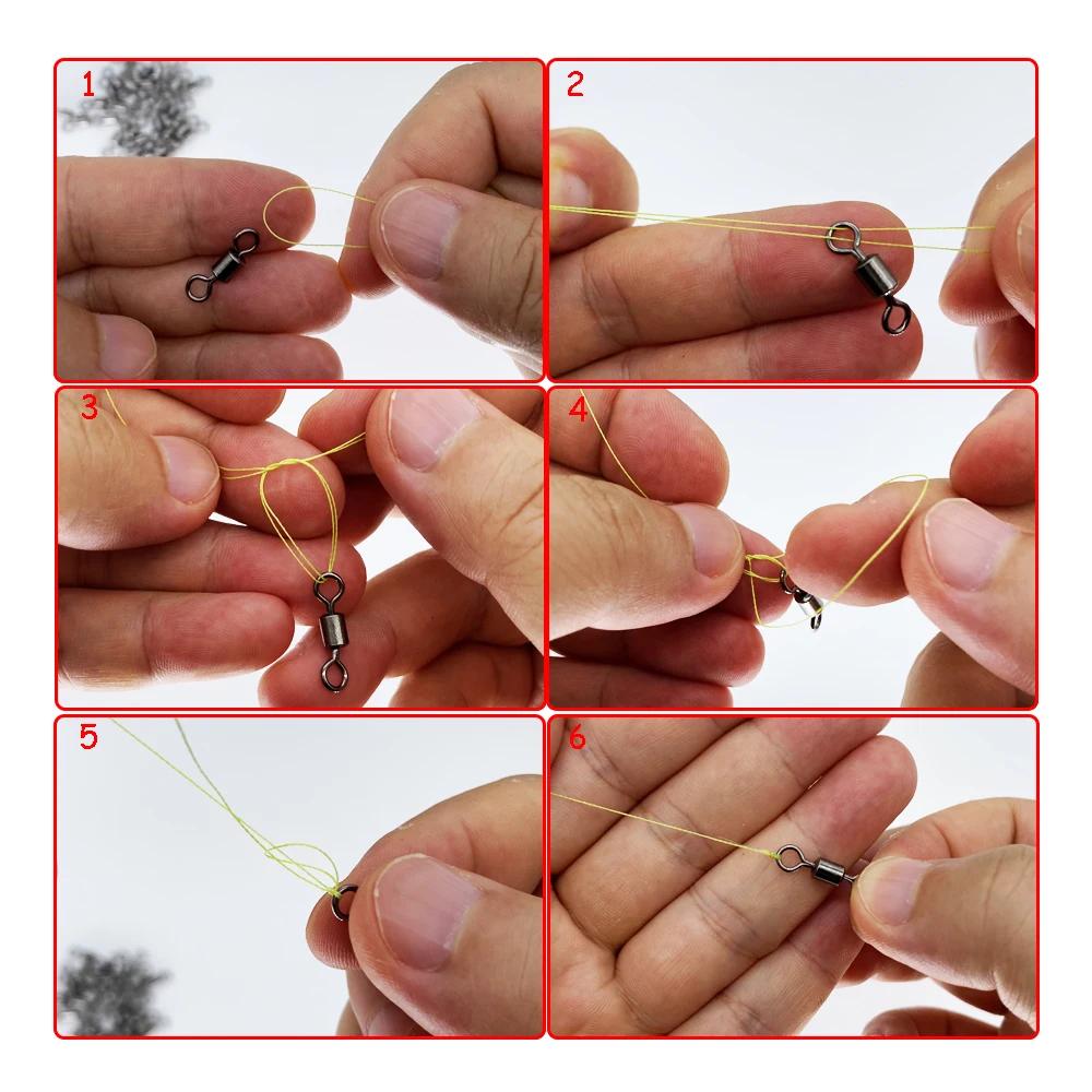 Connecteur de pêche pivotant, roulement à billes, pivotant, roulement de perles en acier inoxydable,