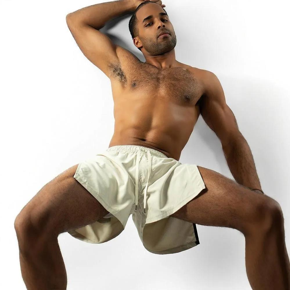Short sport homme séchage rapide course gym - Pantalon fitness été plage fermeture éclair
