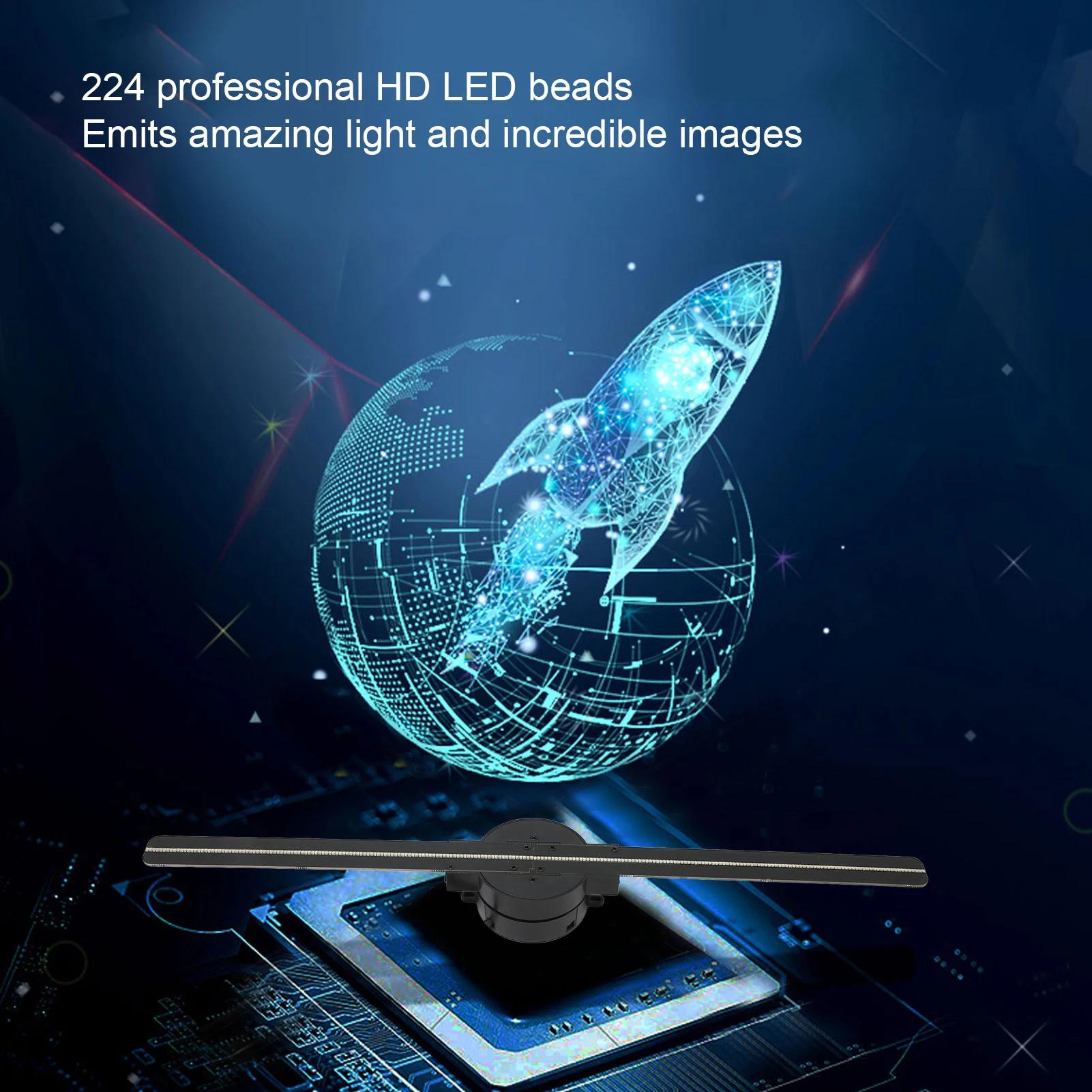Ventilateur d'hologramme 3D, 16,5 ", 2000x224, WiFi, budgétaire 3D avec 224 perles lumineuses LED, a