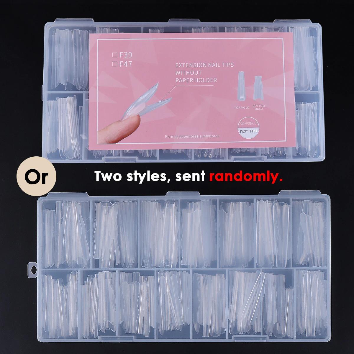 180 pièces nouveau Sandwich Extension d'ongle moule intercalaire double formes d'ongles facile à faç