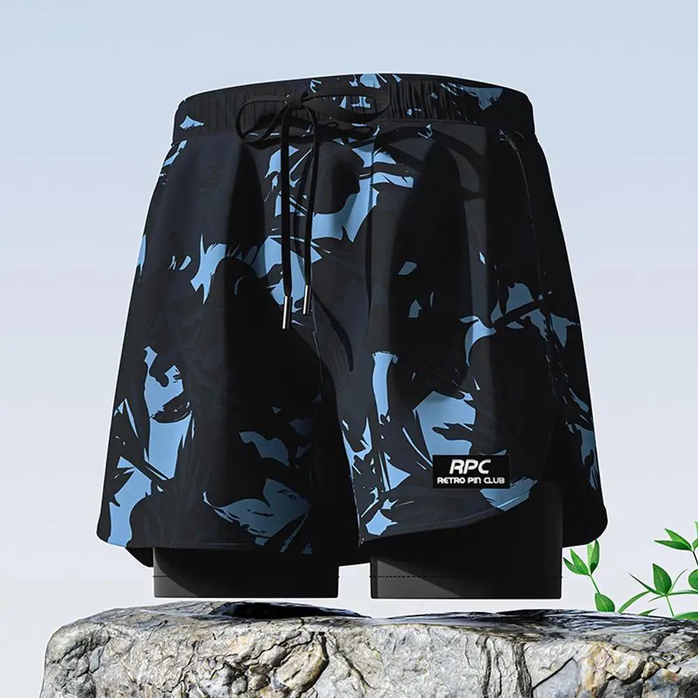 Maillot de bain 2 en 1 homme - Short compression séchage rapide course gymnastique