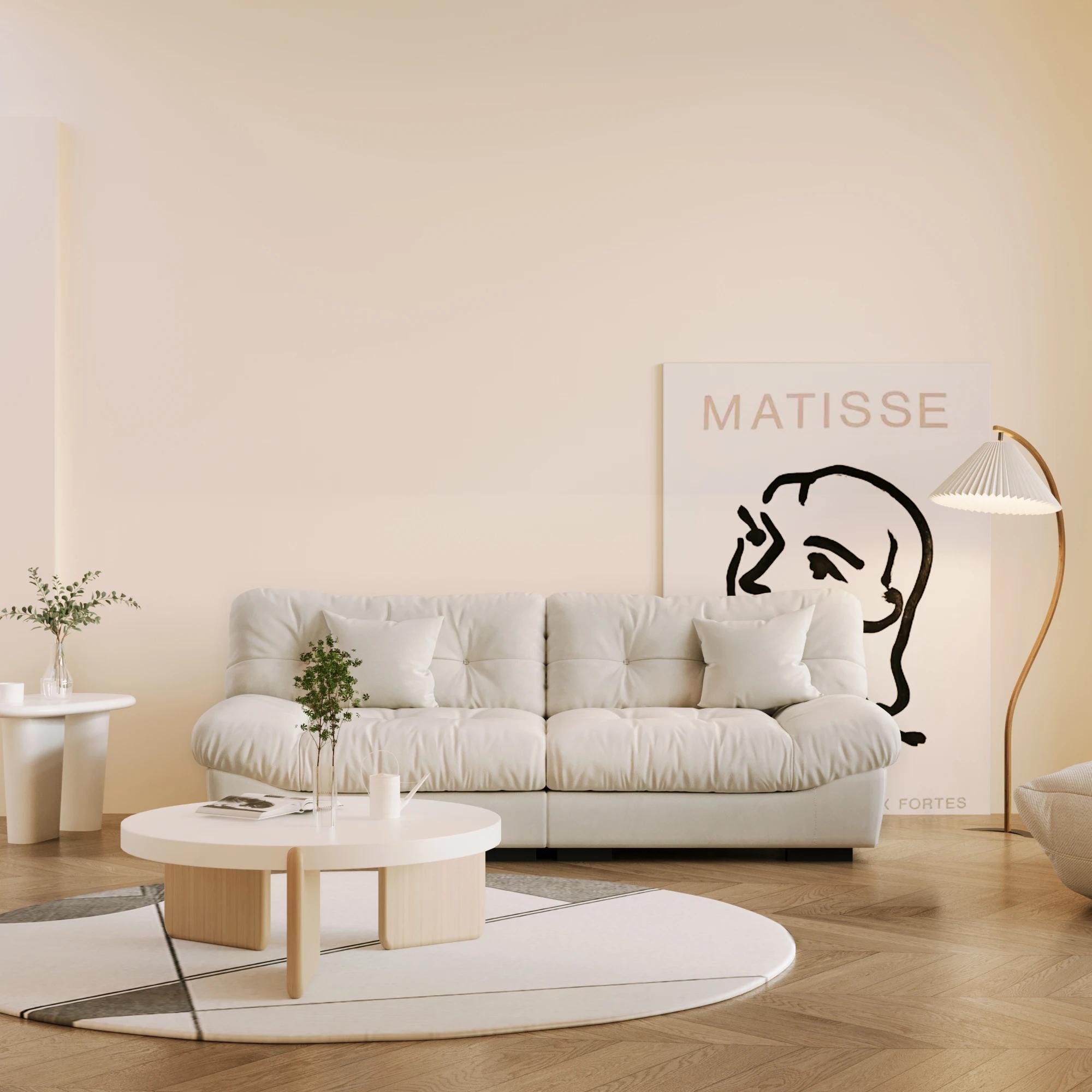 Canapé en tissu de velours sablé pour salon, canapé sectionnel moelleux, causeuse minimaliste modern