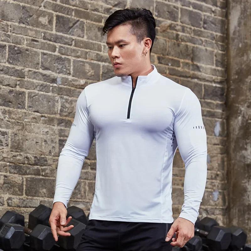 Grande taille hommes Compression Sport T-Shirt haut à manches longues gymnase course vêtements Fitne