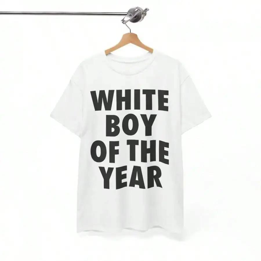Blanc garçon de l'année t-shirts imprimé à manches courtes T-shirt rétro décontracté Streetwear Vint