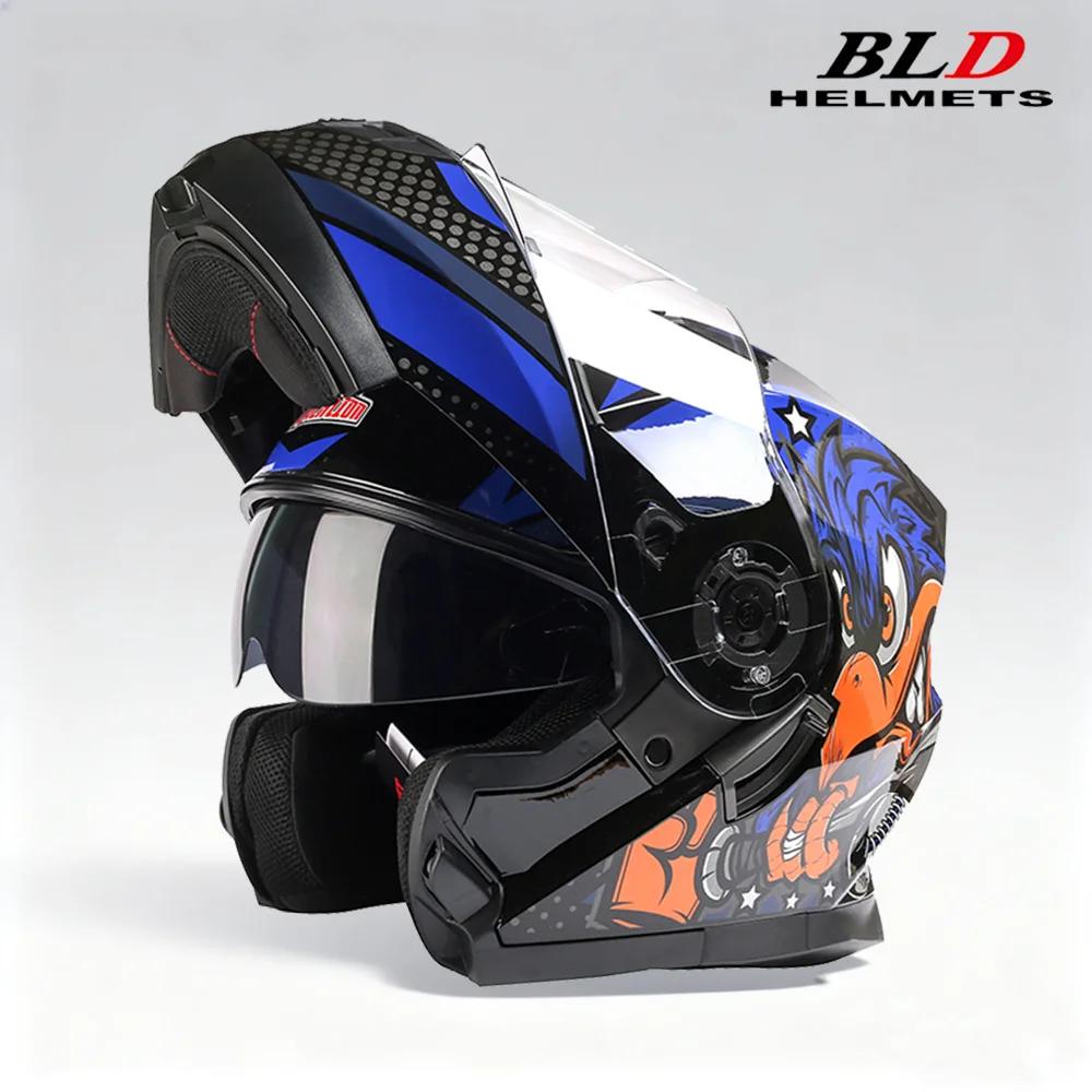 Casque de moto avec lentille solaire intérieure, casque de vélo, rabattable, modulaire, puzzles de m