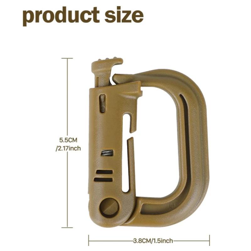 Grimloc – mousqueton Molle D, anneau de verrouillage, Clip en plastique, Type à pression, boucle, mo