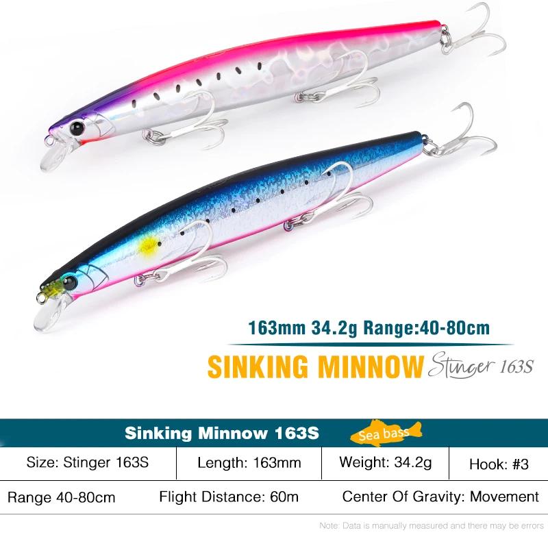 TSURINOYA STINGER 163S Ultra longue coulée coulant méné d'eau salée 163mm 34.2g leurre de pêche en m