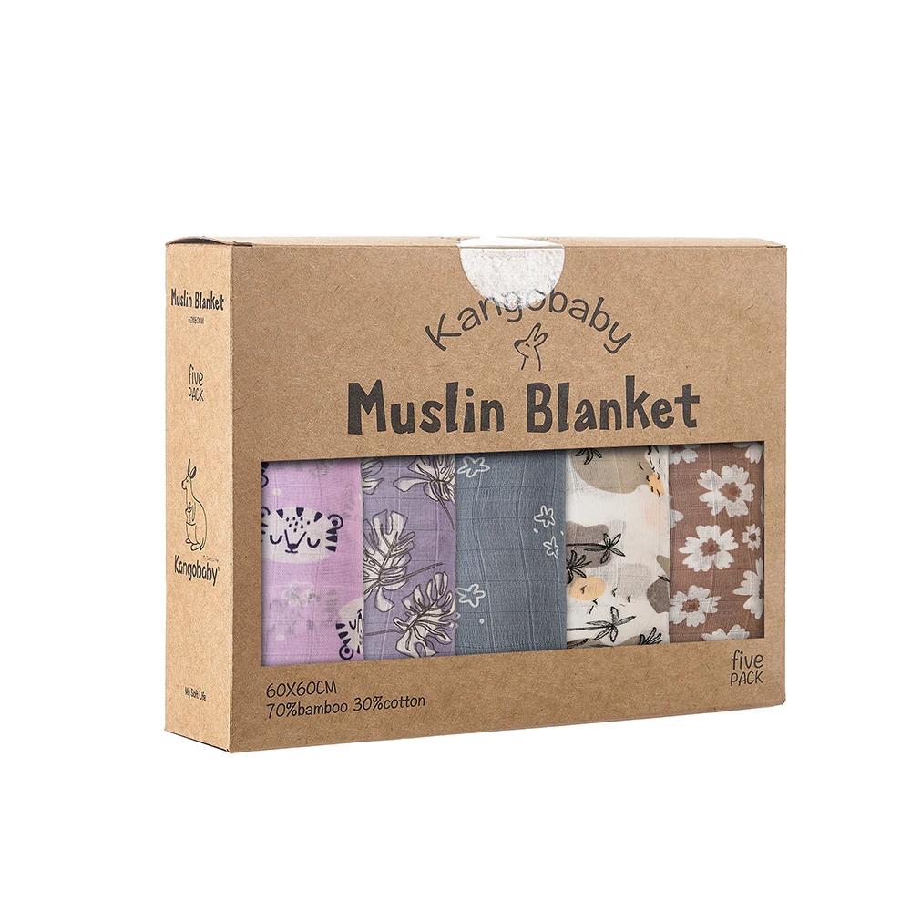 Kangobaby # Ma vie douce # Nouveau 5 pièces Pack multi-fonctionnel bambou coton nouveau-né moussel
