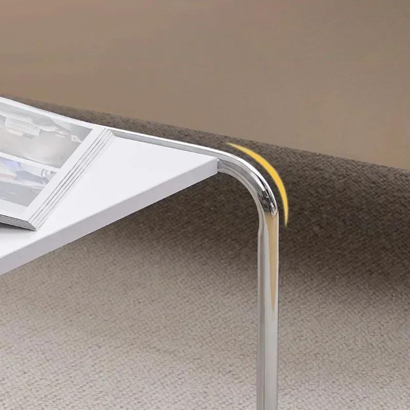 Table basse simple en acier inoxydable, Design moderne, Table basse Unique en métal, sens avancé, me