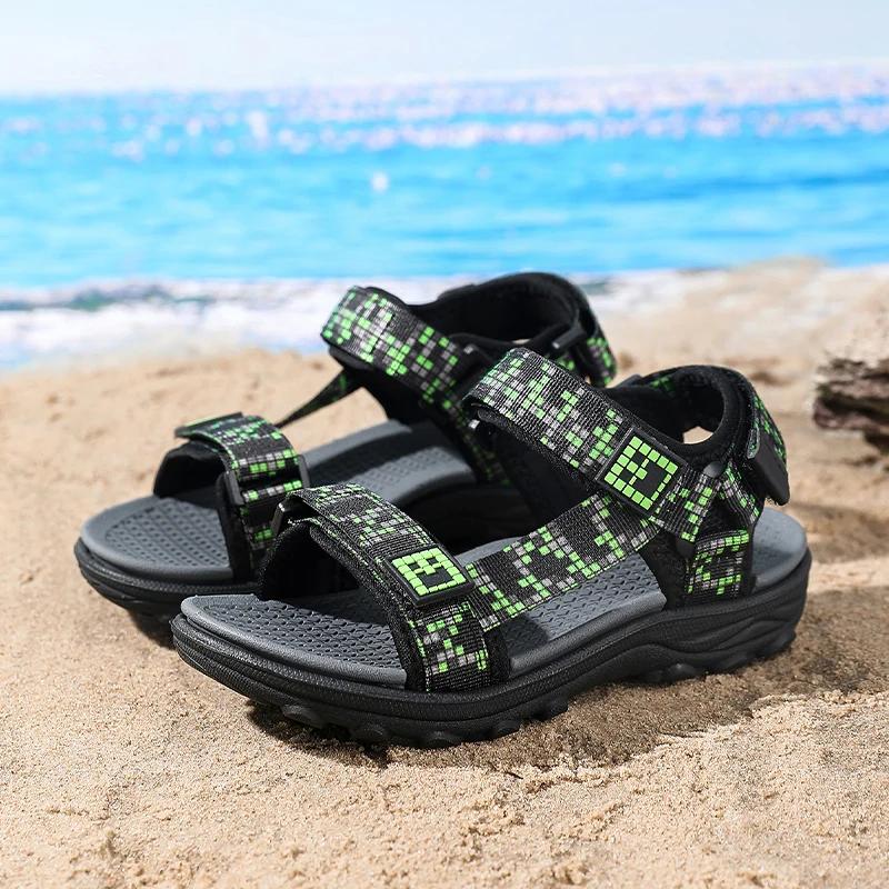 Sandales plates décontractées pour enfants, chaussures d'été pour garçons, chaussures de plage et d'