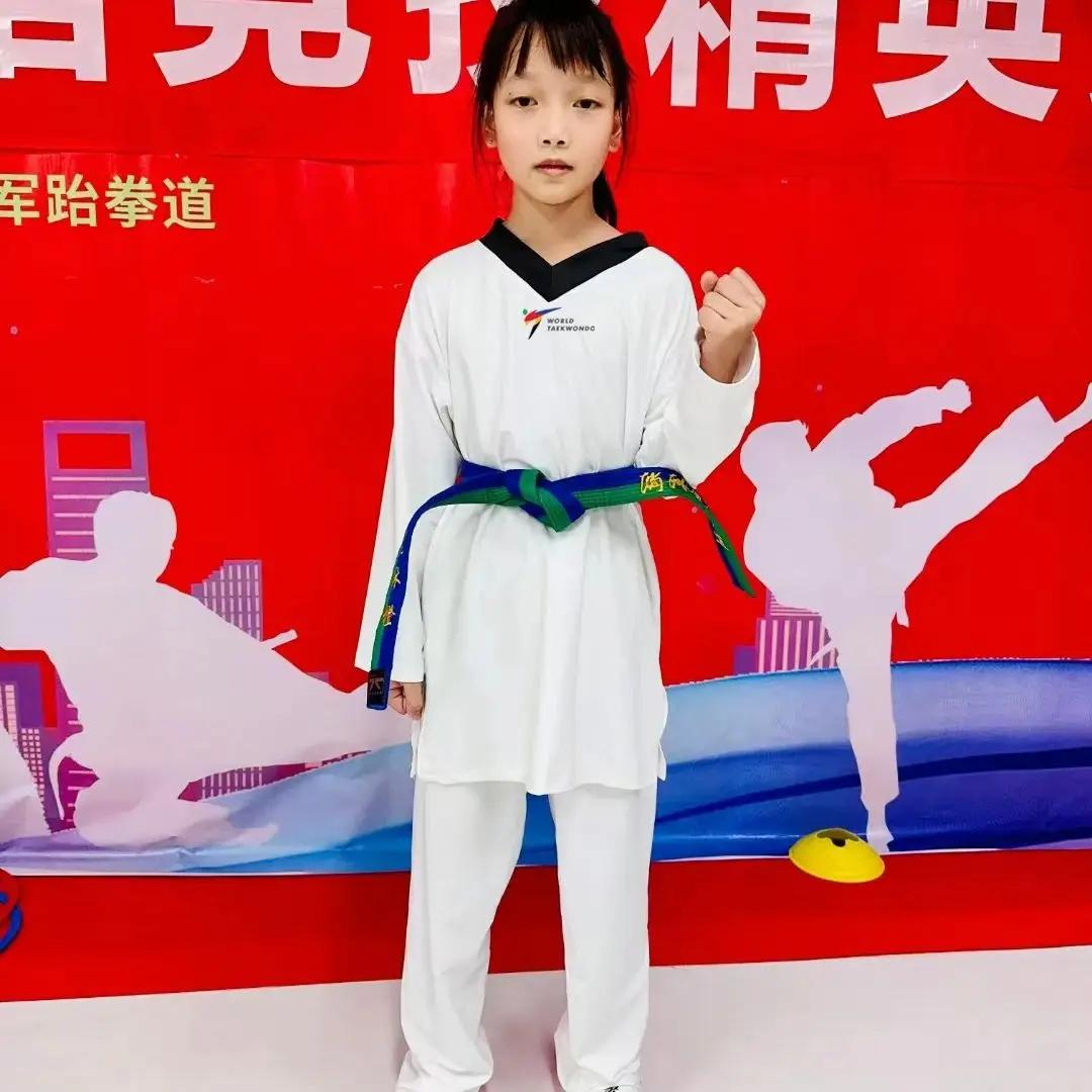 Uniformes de Taekwondo extensibles à séchage rapide, tailles 100-210cm disponibles pour enfants et a
