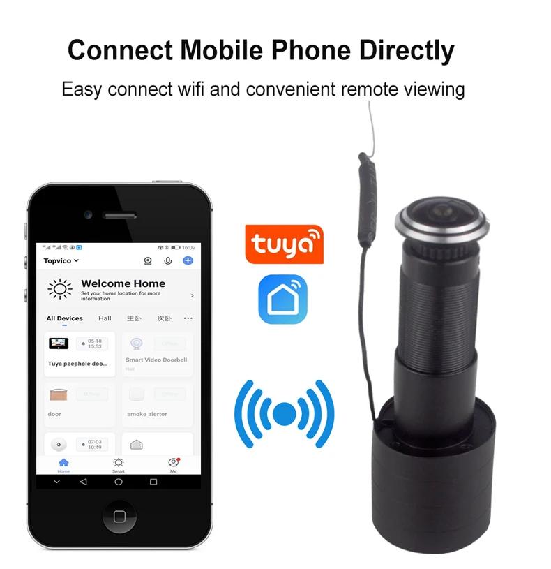 Tuya Smart Life vidéo judas Wifi caméra détection de mouvement visionneuse de porte sans fil vidéo p