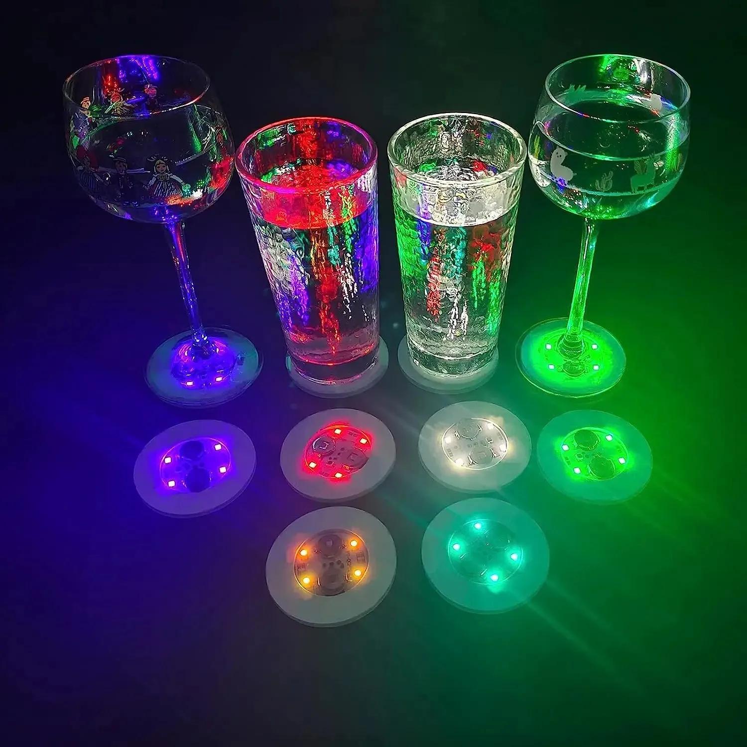 100 pièces LED vaisselle tapis tasse autocollant lumineux coloré clignotant bouteille autocollant ém