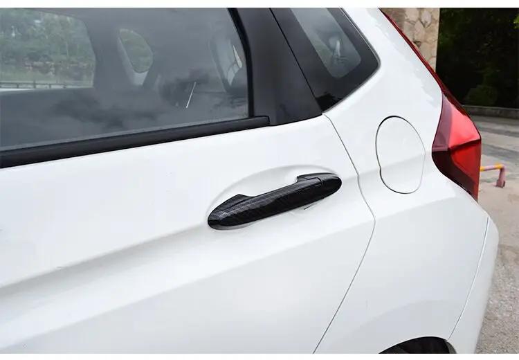 Autocollant de couverture de poignée de porte latérale de voiture en Fiber de carbone chromé, access