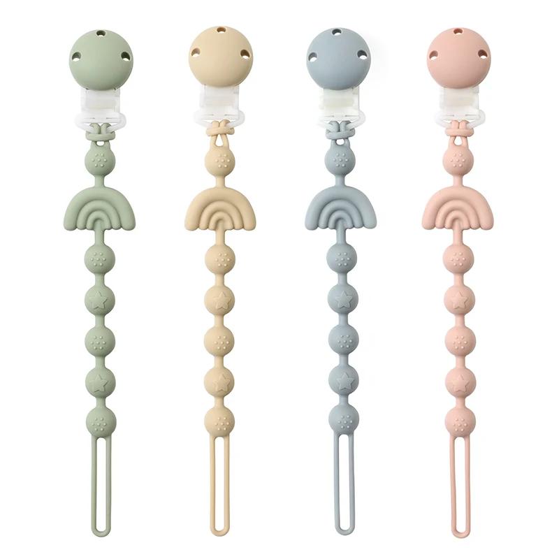 Attache-sucette en Silicone pour bébé, Clip de chaîne, porte-tétine factice, sans BPA, chaîne de den