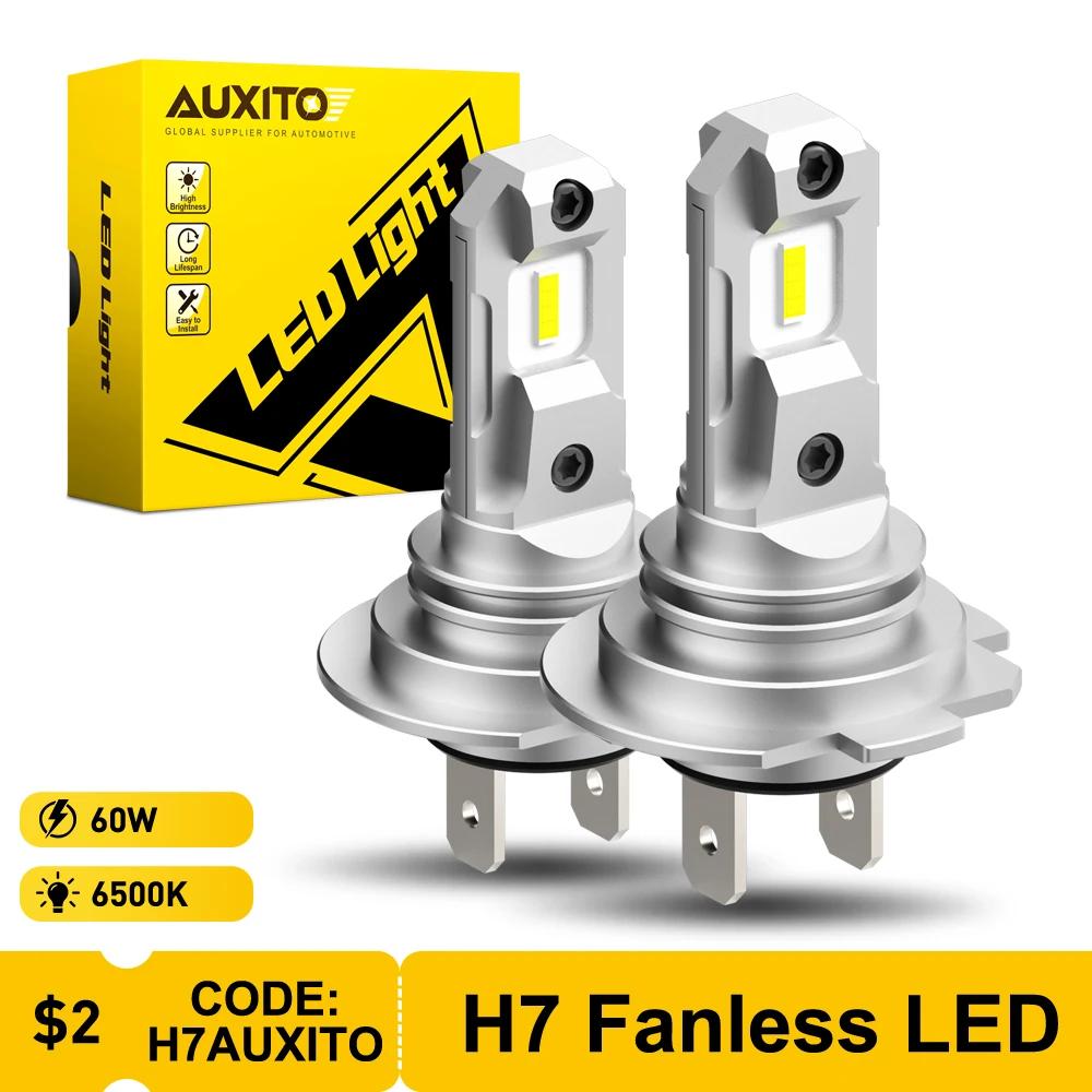 AUXITO 2 pièces H7 LED ampoules de phares Mini taille sans ventilateur sans fil pour phare de voitur
