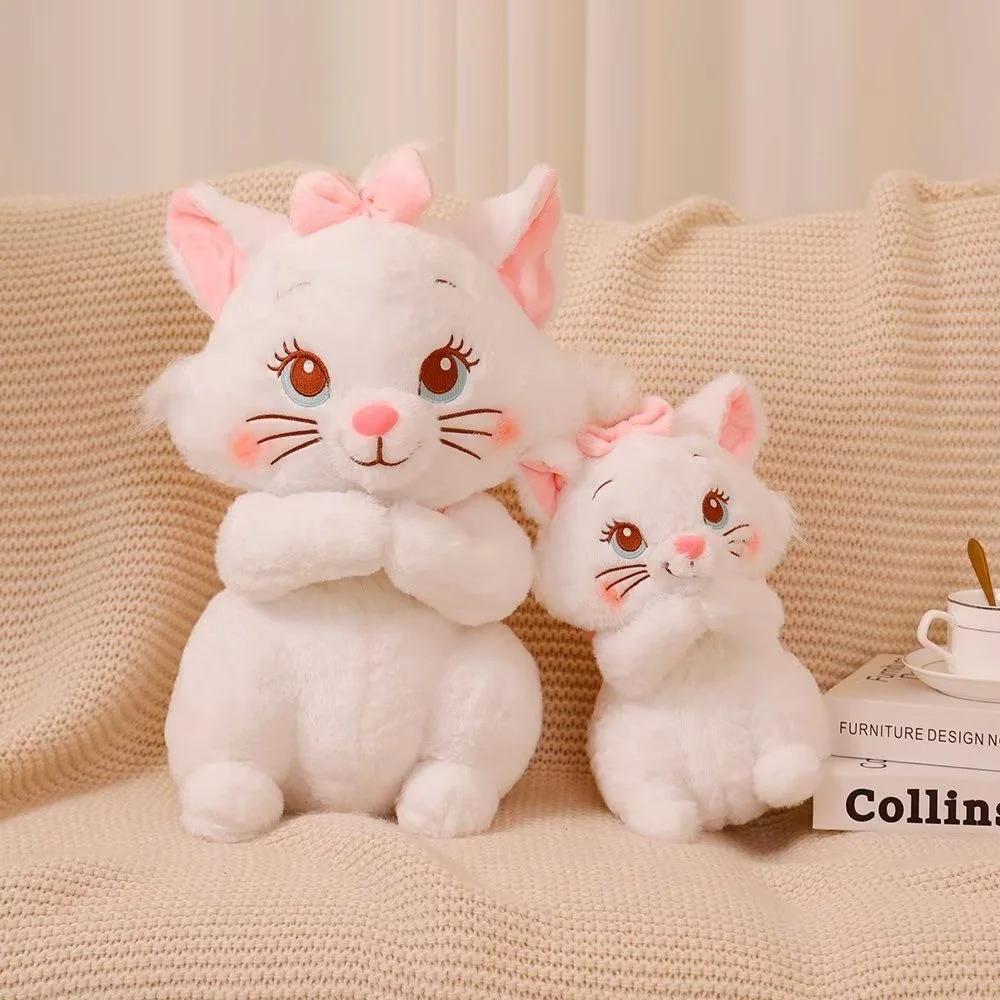 Jouets en peluche chat Marie de dessin animé Disney, poupées en peluche douces et mignonnes, oreille