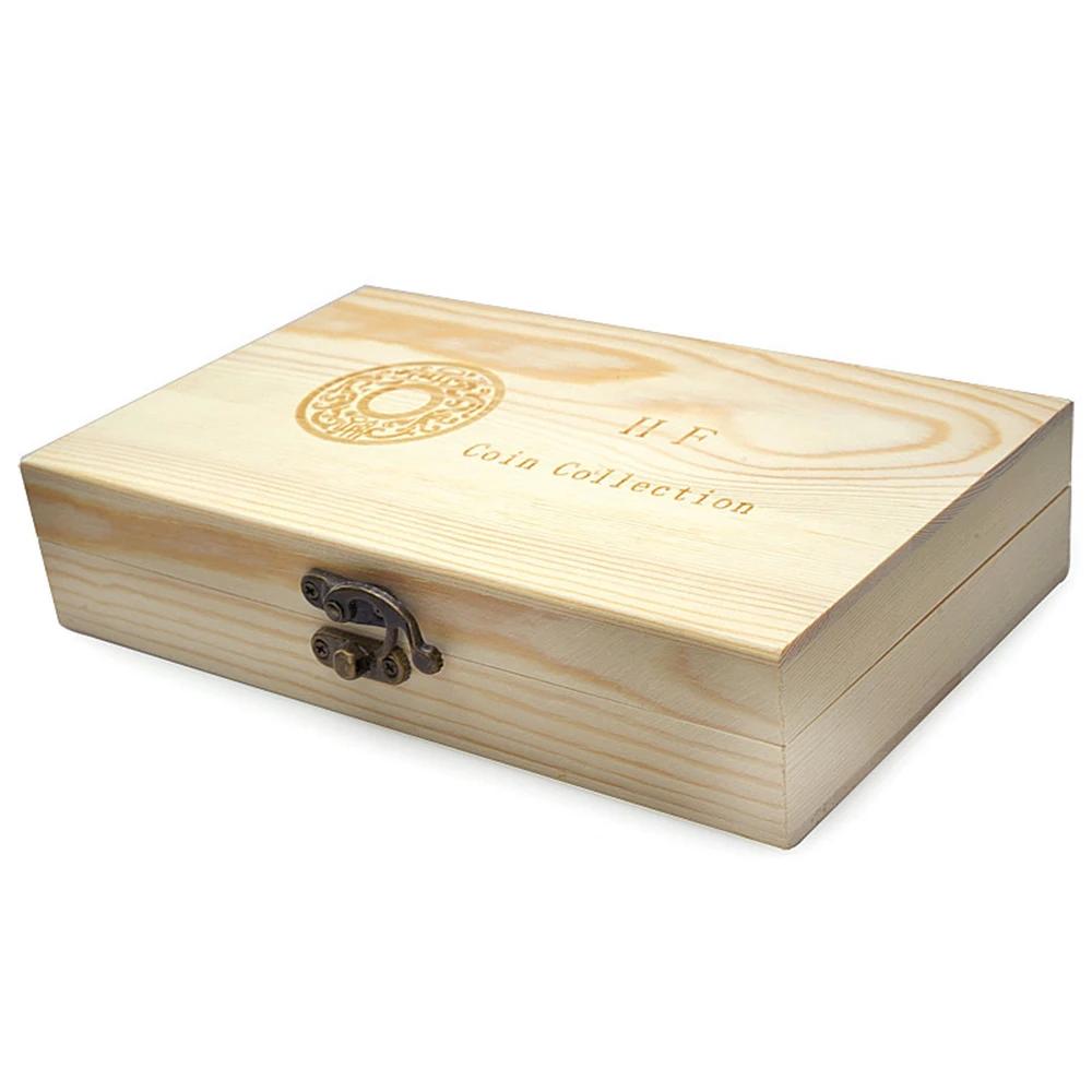 Boîte de protection des pièces commémoratives en bois, ajuste une boîte de collection qui empêche l'