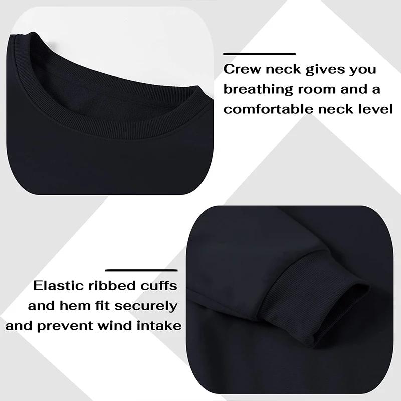 Sweat-shirt basique à col rond pour hommes et femmes, pull chaud et confortable doublé en polaire, a