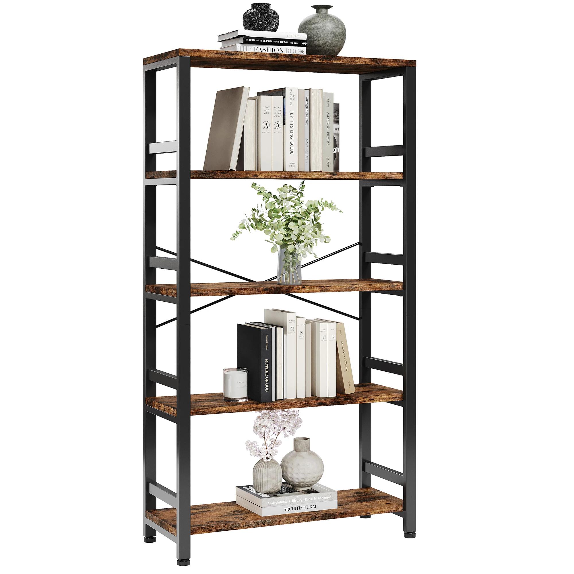 IRONCK Étagères et bibliothèques, étagère de 31,5 pouces de large, bibliothèque à 5 niveaux de style