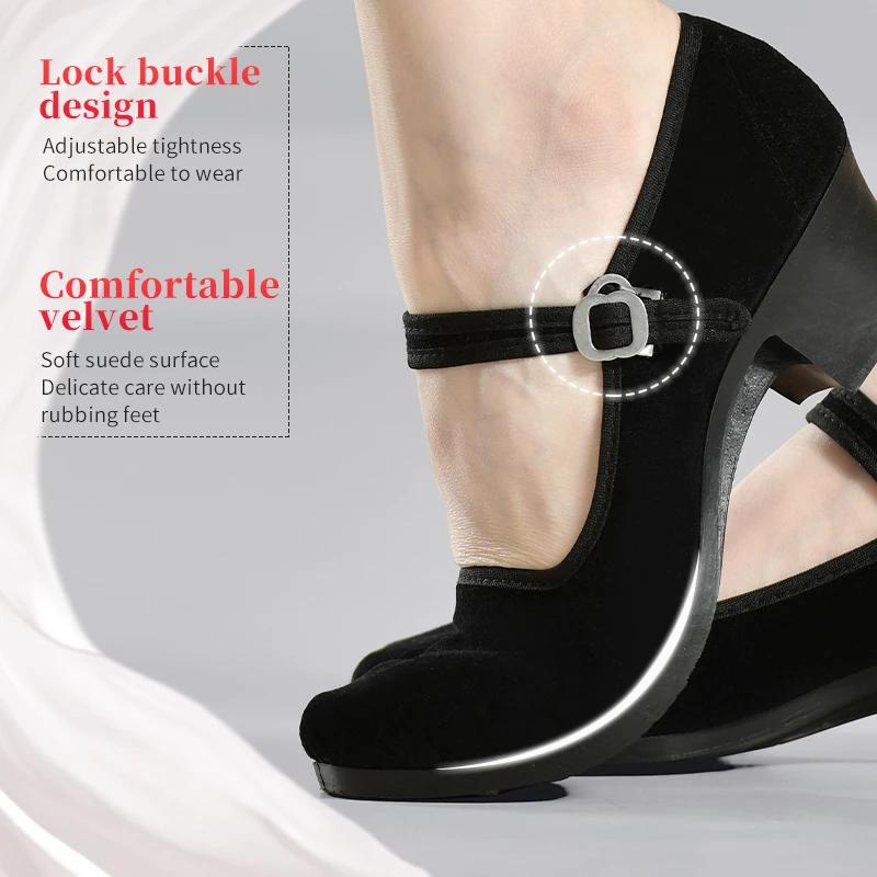 Chaussures de danse ethnique en tissu noir pour adolescentes - Confort et style pour jeunes danseuses