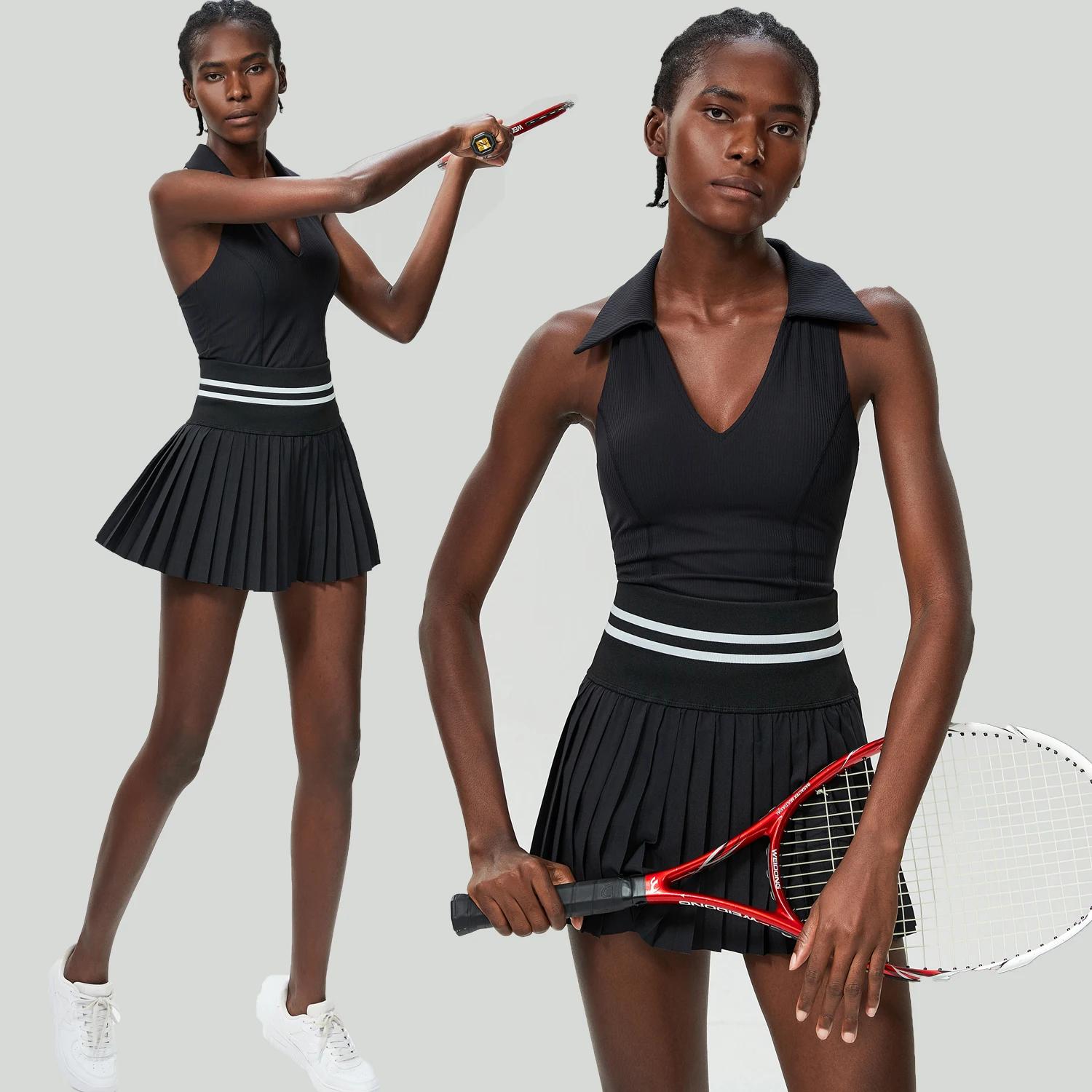 Ensemble 2 pièces femmes mini jupe taille haute - Soutien-gorge sport dos nu été golf