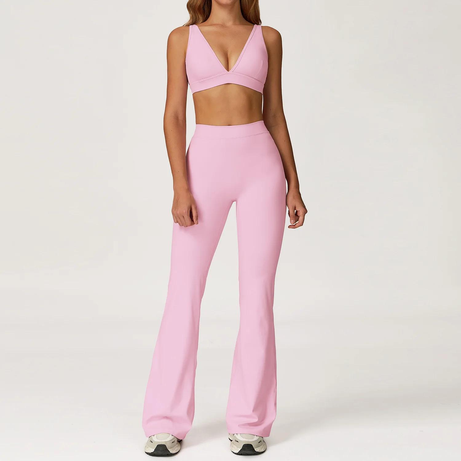 Ensemble de yoga 2 pièces pour femme, tenue de fitness Pilates, vêtements de sport, survêtement de g
