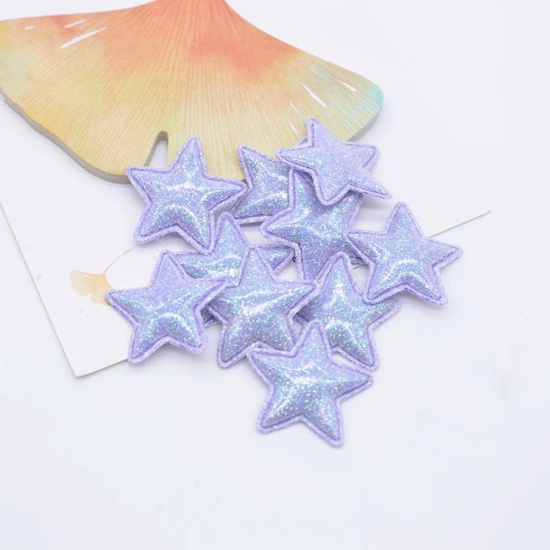 50 pièces 25mm Bling PU cuir étoile Applique pour bricolage fille chapeaux pinces à cheveux décor ac