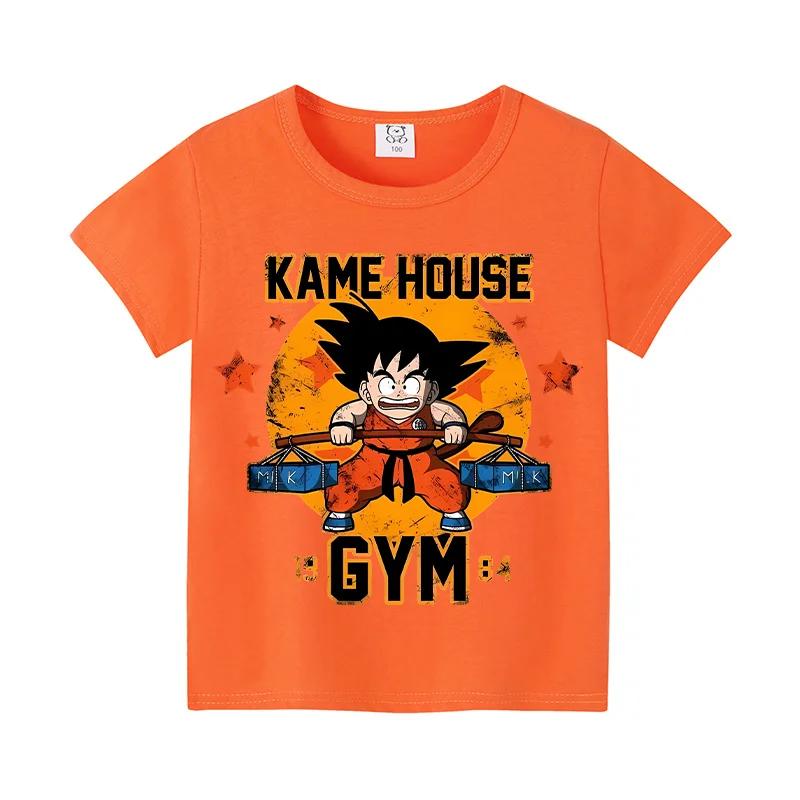 T-shirts Dragon Ball Goku, vêtements imprimés de dessins animés, manches courtes, décontractés, pour