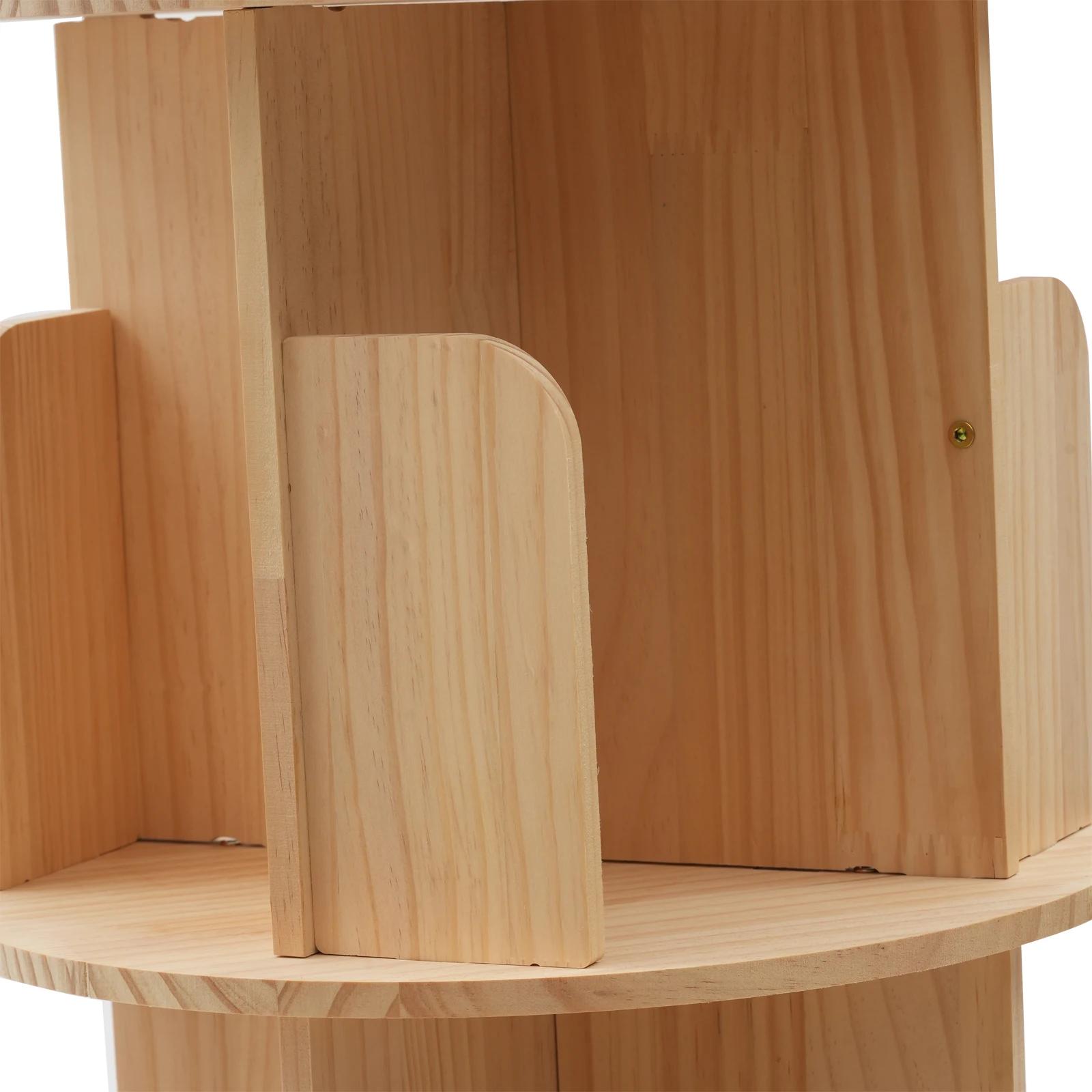 Étagère de Rangement Autoportante à 5 Niveaux, Bibliothèque Rotative à 360 °, T1