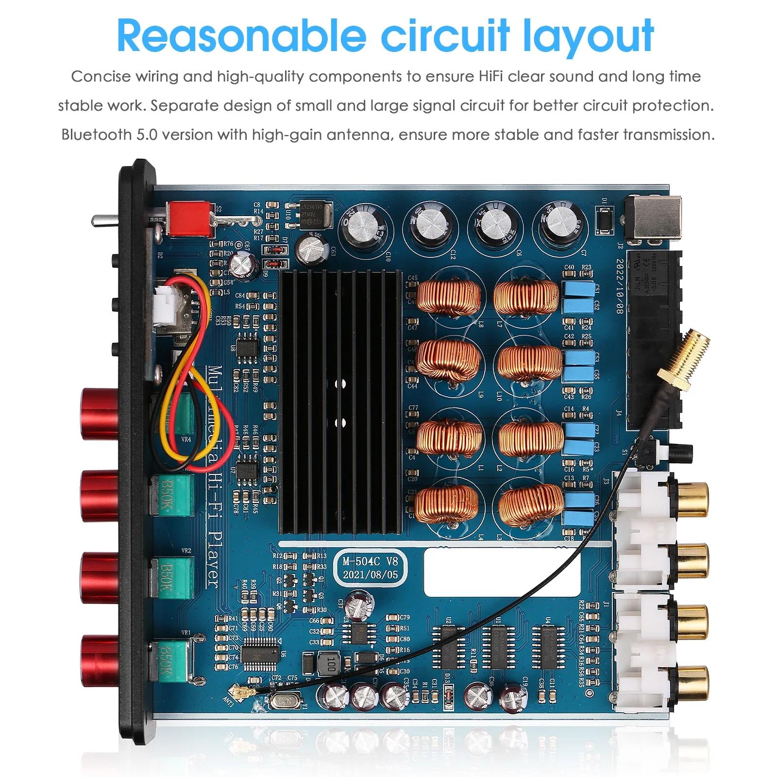 Douk – amplificateur numérique M4 Mini 2/4 canaux, Bluetooth 5.0, récepteur Audio stéréo, lecteur de