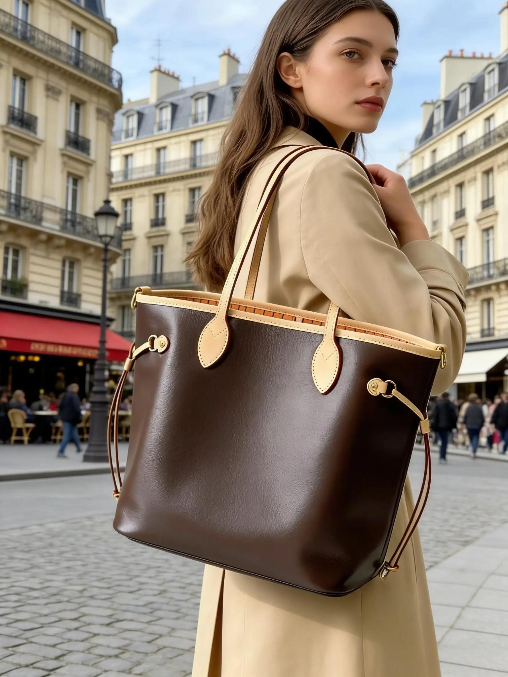 Sac à main en cuir haut de gamme, sac fourre-tout de bureau pour femme, sac de créateur de luxe