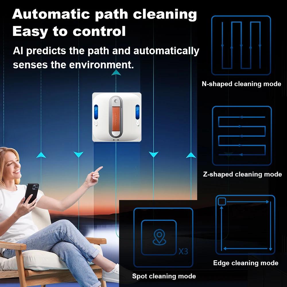 Robot lave-vitres Liectroux S11,pulvérisation d'eau à 4 directions,nettoyeur pour vitres,sols,murs e