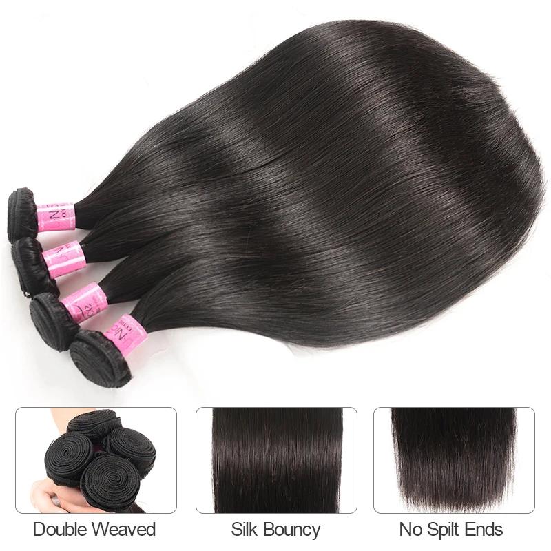 Tissage en lot péruvien 100% naturel-UNice Hair, cheveux lisses, 8 à 30 pouces, lot de 1/3/4, vente