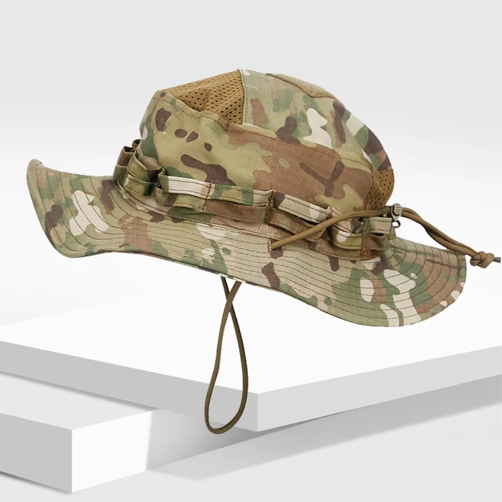 Chapeau Boonie camouflage pour hommes, 1 pièce/5 pièces, protection solaire, seau respirant, randonn