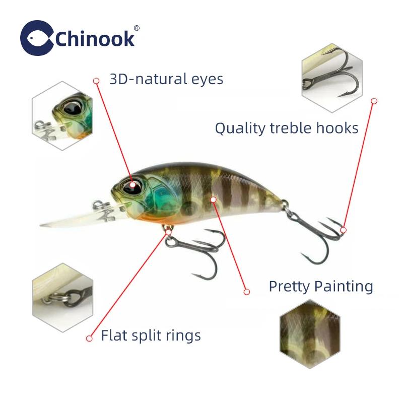 Leurre de pêche au basse CHINOOK Crankbait 87MM 16G, profondeur 2-3m, leurre coulant moyen, leurre à