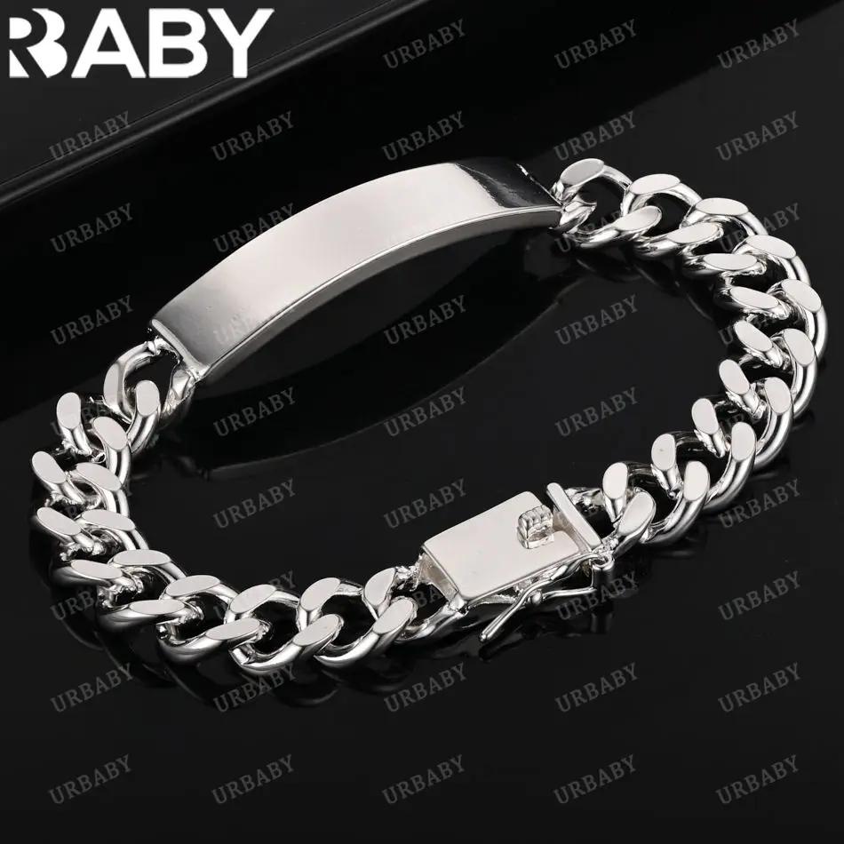 URBABY – Bracelets à chaîne carrée en argent Sterling 925 pour femmes, cadeau d'anniversaire de mari