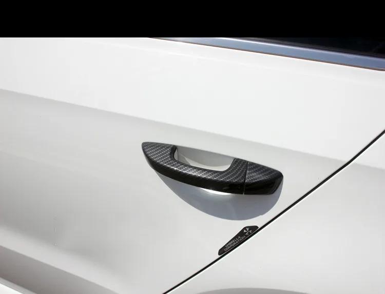 Couvercle de poignée de porte latérale de voiture en Fiber de carbone chromé noir, garniture de styl