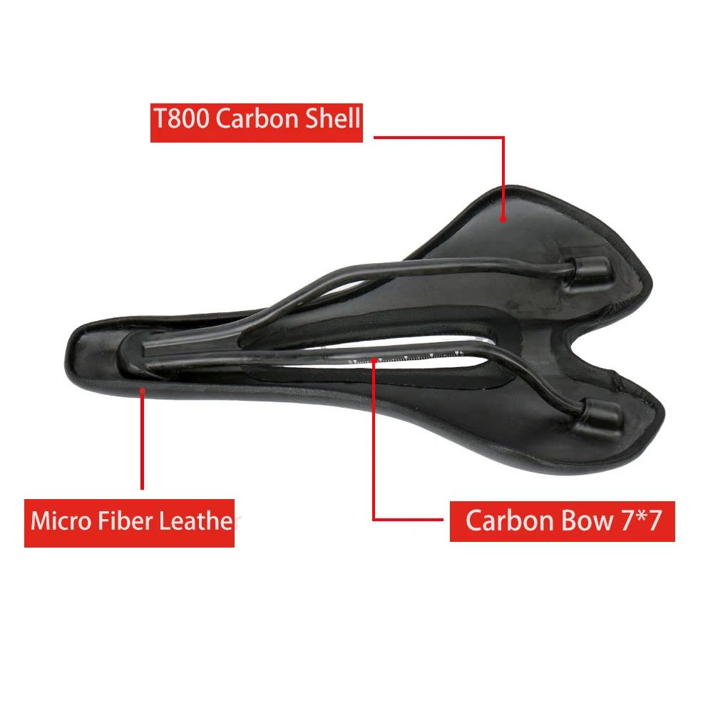 Selle de vélo en fibre de carbone de haute qualité, siège de vélo VTT, coussin de route, 115g, 270x1