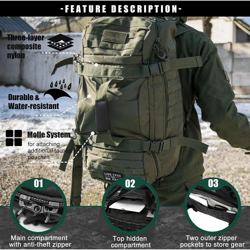 LQARMY 30L 45L 80L sac à dos militaire tactique sac de sport pour hommes Camping sport voyage entraî