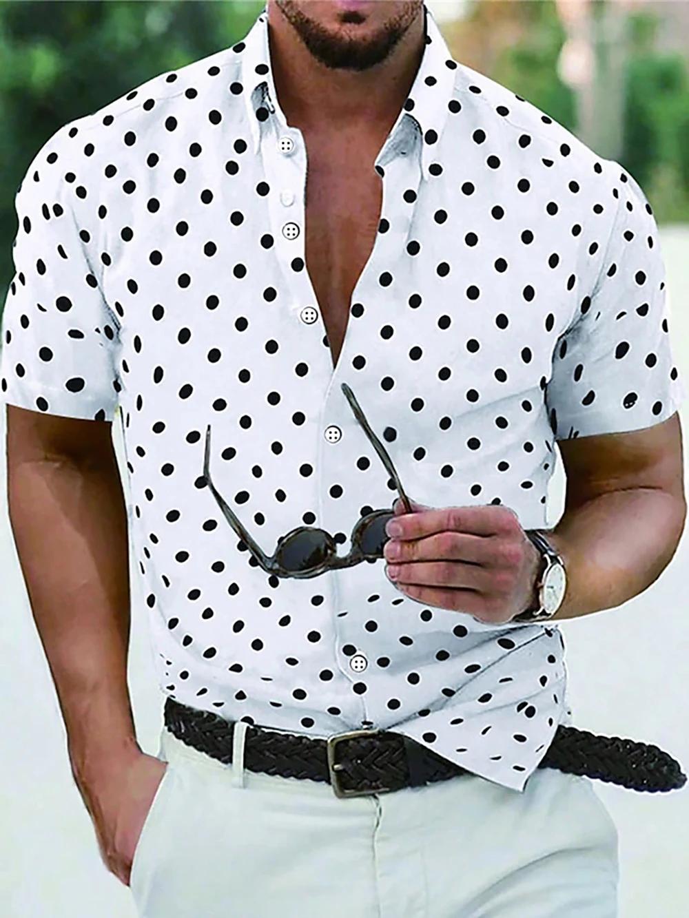Chemise boutonnée à manches courtes pour hommes, chemise de plage décontractée, noir, blanc, rouge,