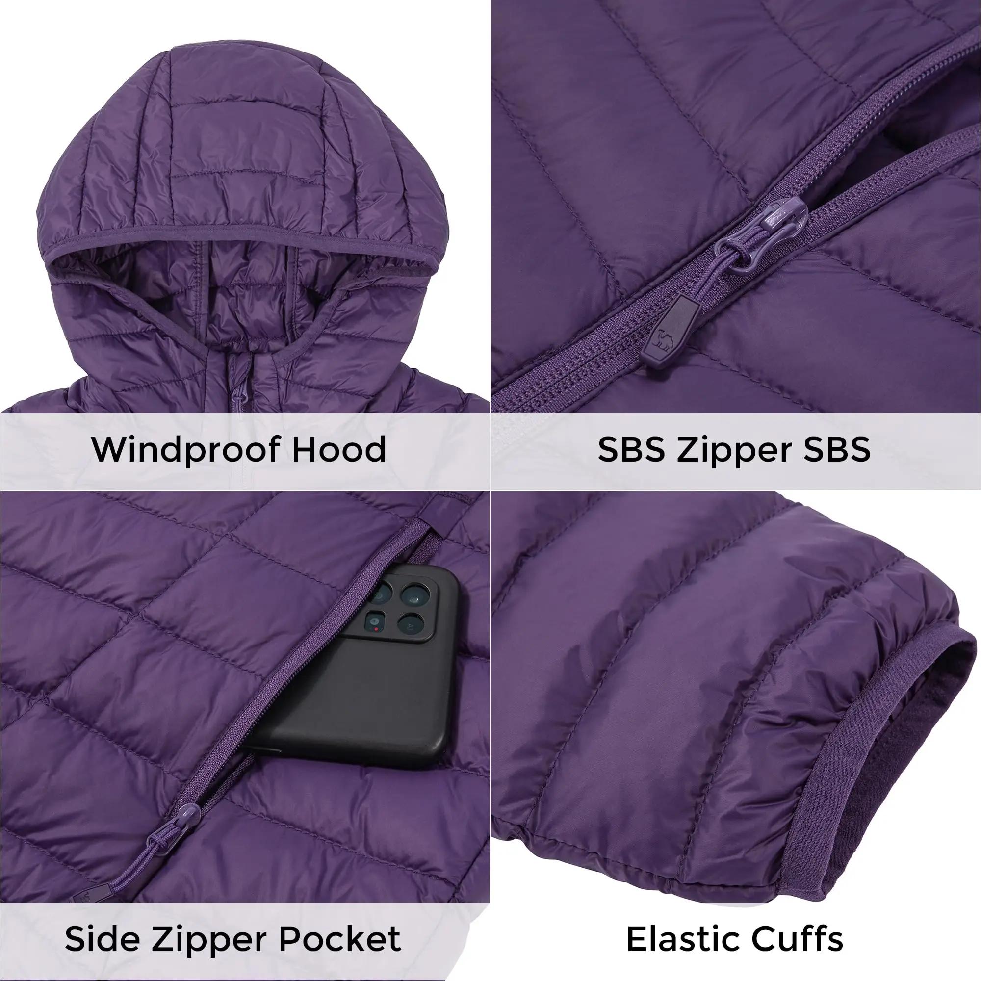 Doudoune capuche GOLDEN CAMEL femme légère chaude coupe-vent - Veste hiver courte combinable décontractée