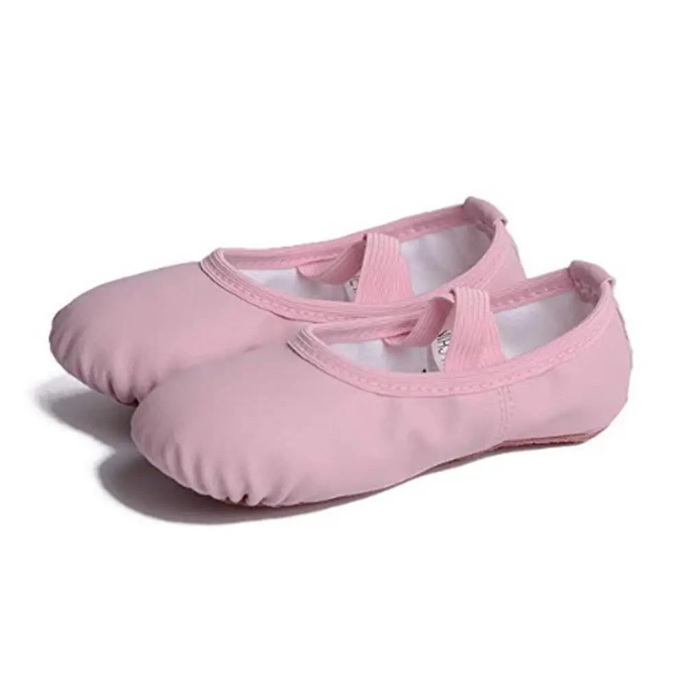 Chaussures de ballet souples en cuir PU pour femmes et enfants, chaussures de danse durables, chauss